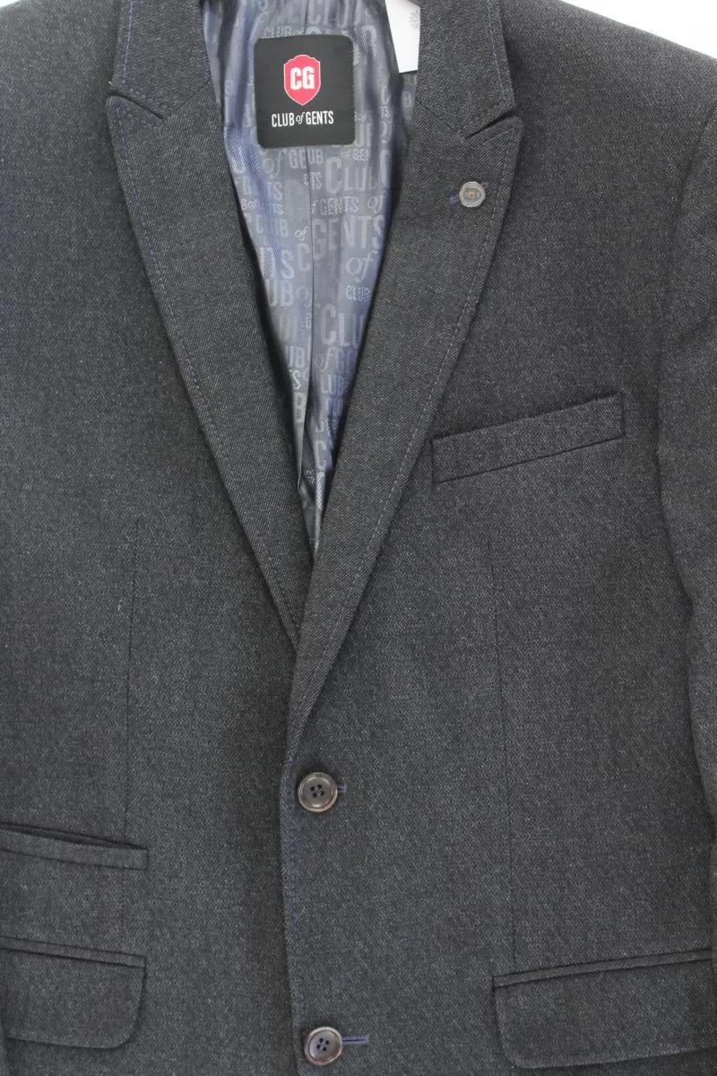 Club of Gents Longsakko für Herren Gr. 48 grau aus Baumwolle
