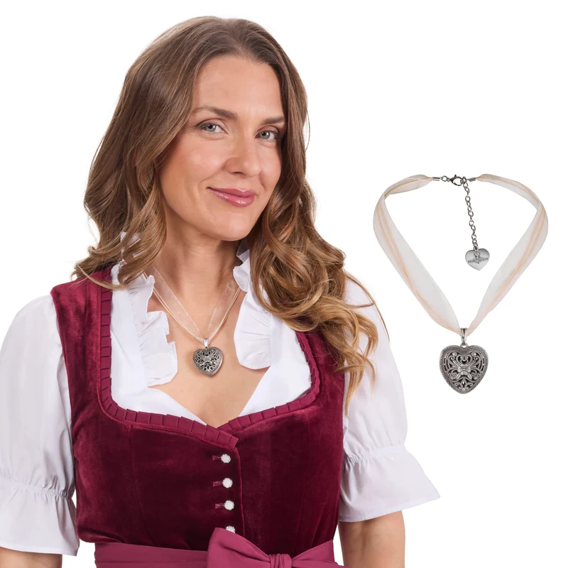 Organza Heart Necklace Gold