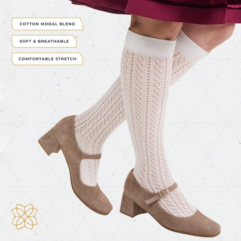 Women Knee-high Socks White
