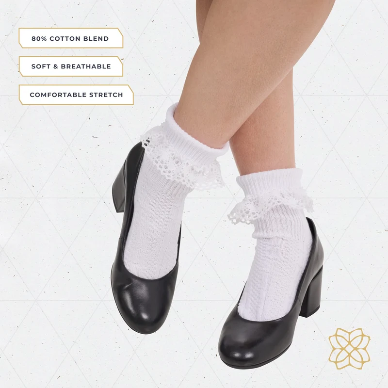 Women Turn Cuff Socks White