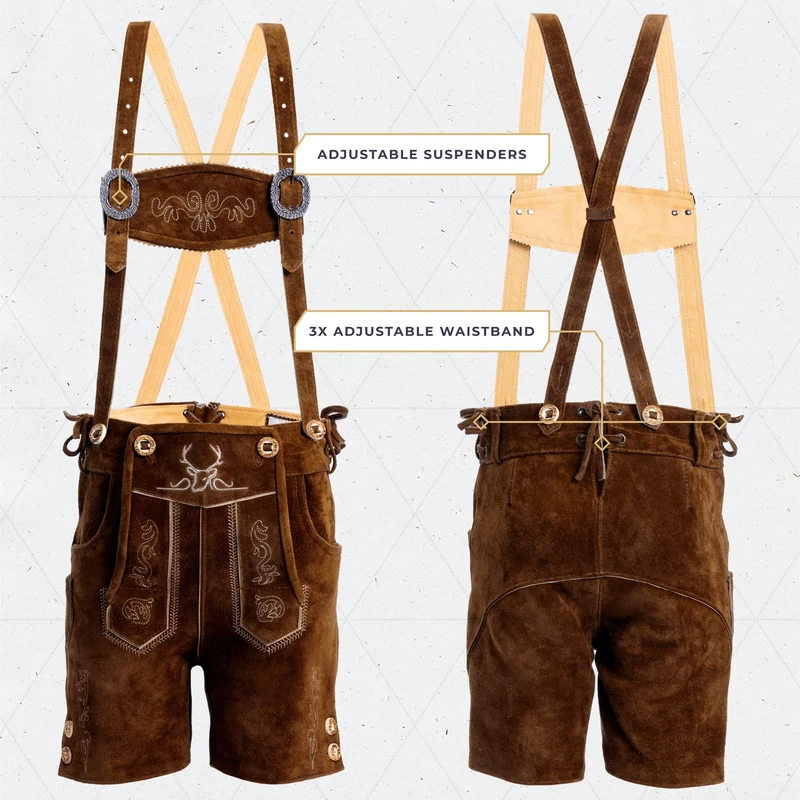 Kids Lederhosen Dark Brown