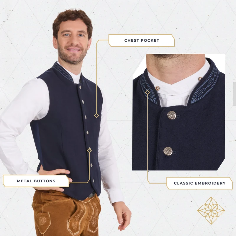Lederhosen Vest Men Blue