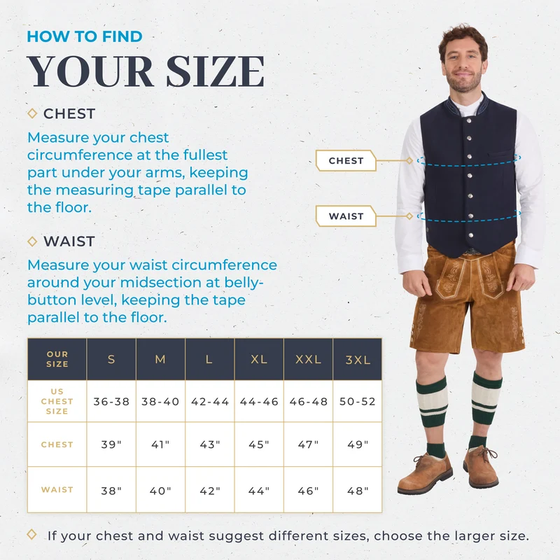 Lederhosen Vest Men Blue