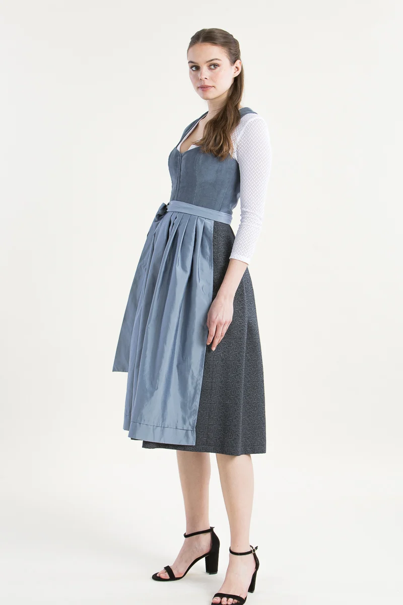 Heimatglück Dirndl Anneliese rauchblau