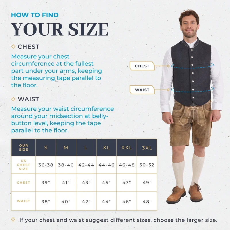 Lederhosen Vest Men Gray
