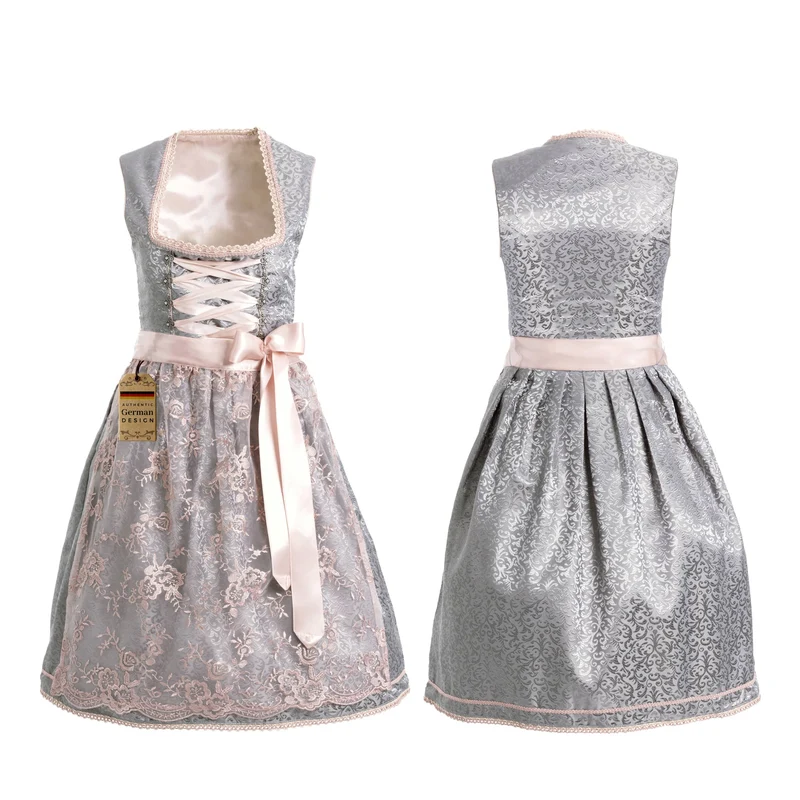 German Dirndl Dress Silver Rose