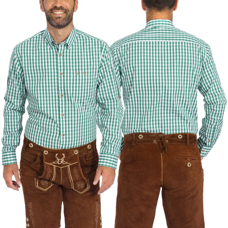 Lederhosen Shirt Classic Checkered Green