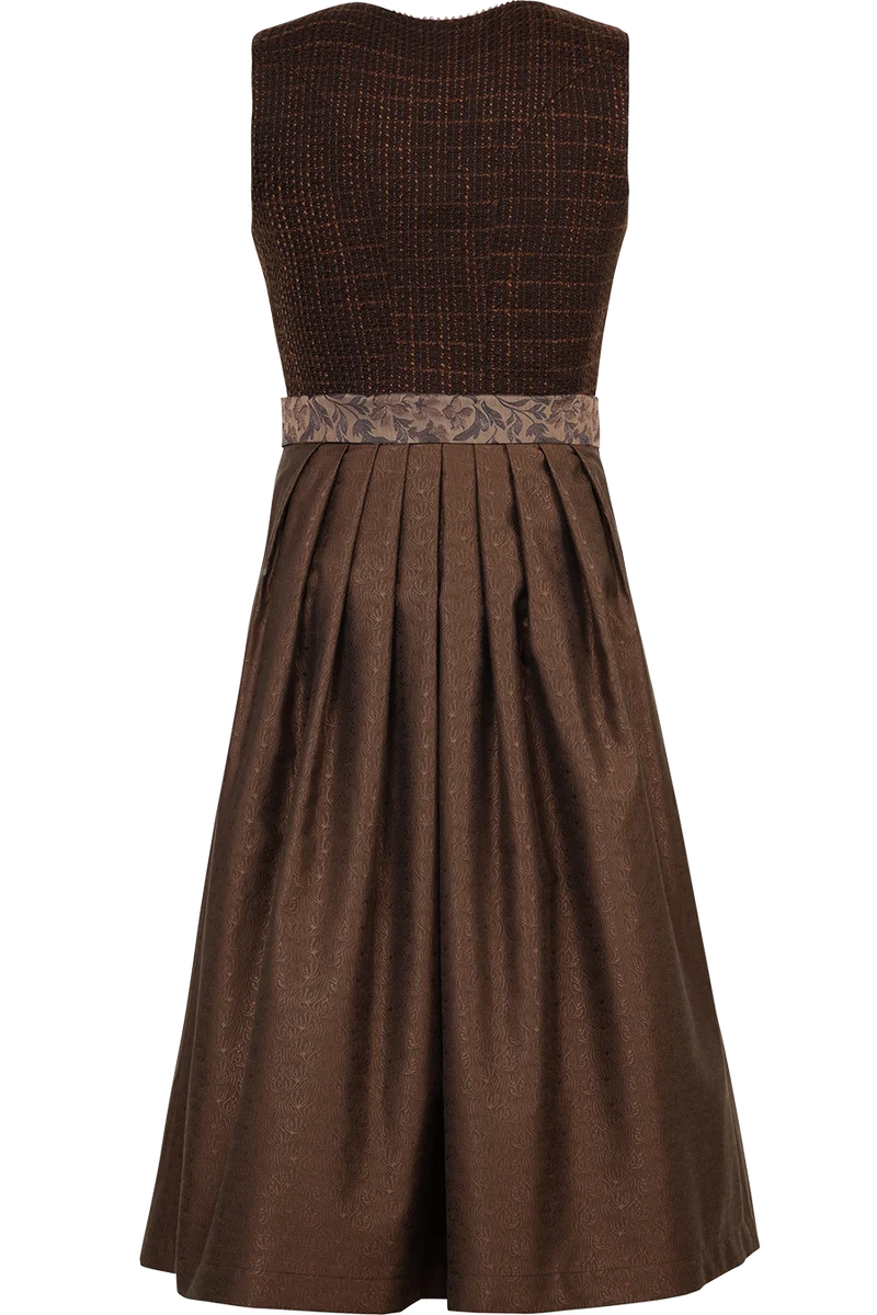 Monochromes Midi-Dirndl mit Struktur Höhenberg - bronze