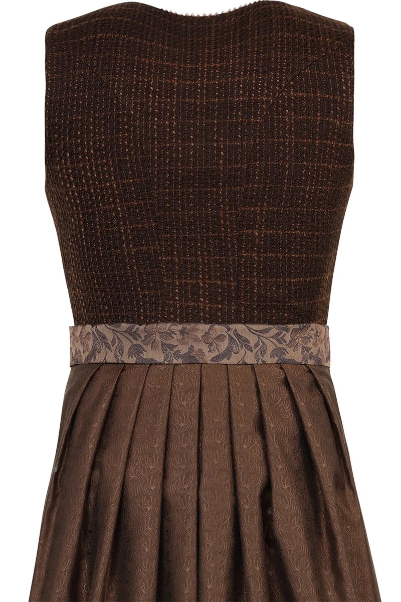 Monochromes Midi-Dirndl mit Struktur Höhenberg - bronze