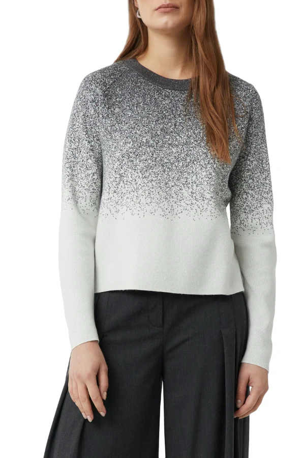 Comma Strickpullover col gradient jacquard winter white