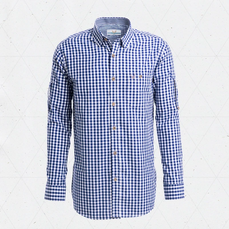 Lederhosen Shirt Classic Checkered Blue