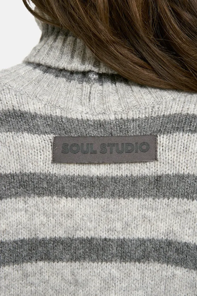 Smith & Soul Rollkragenpullover anthrazit mel. print