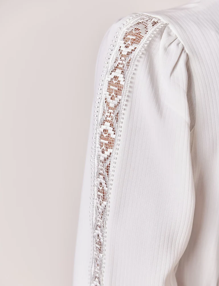 Julia Trentini Damen Dirndlbluse "Romina" 7/8 Langarm 710265 | Ecru