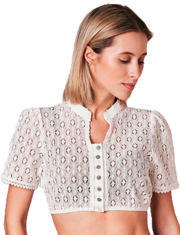Julia Trentini Dirndlbluse "Margareta" Traditionell Halbarm 710065 | Ecru