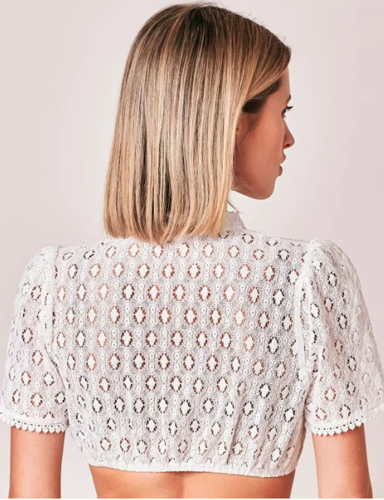 Julia Trentini Dirndlbluse "Margareta" Traditionell Halbarm 710065 | Ecru