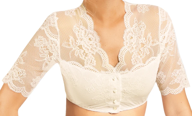 Nina von C. Dirndlbluse "Kalea" mit Knopfleiste 16463718 | Champagner