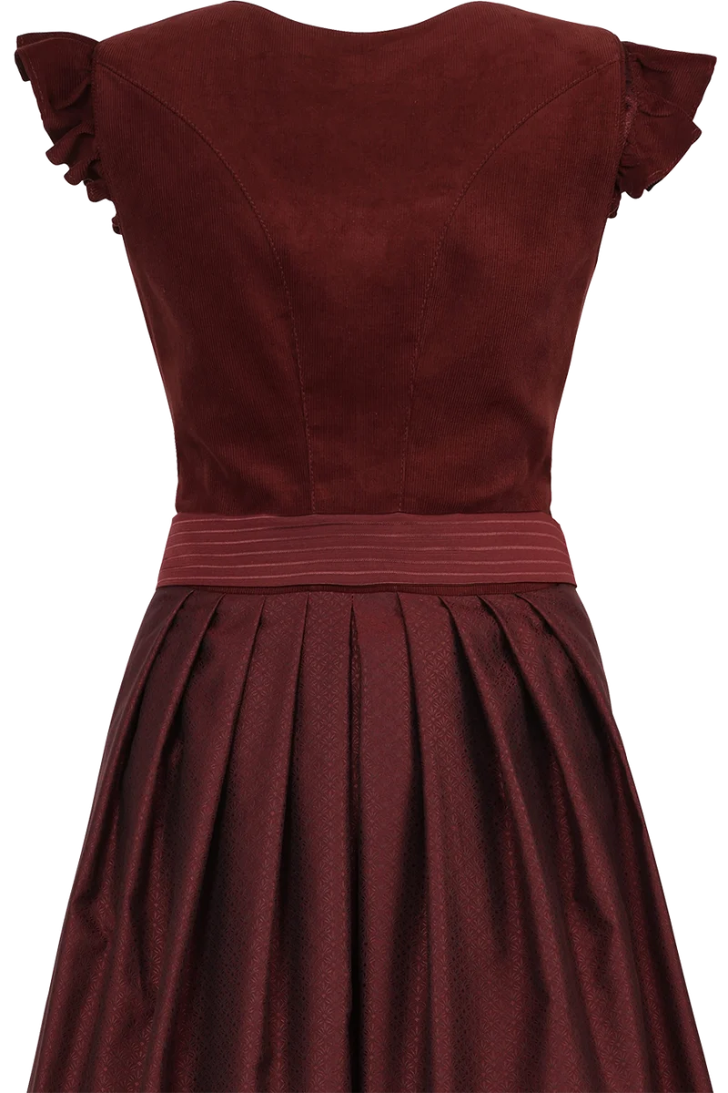 Midi-Corddirndl mit abknöpfbaren Flügelärmeln Ansfelden 70cm - henna