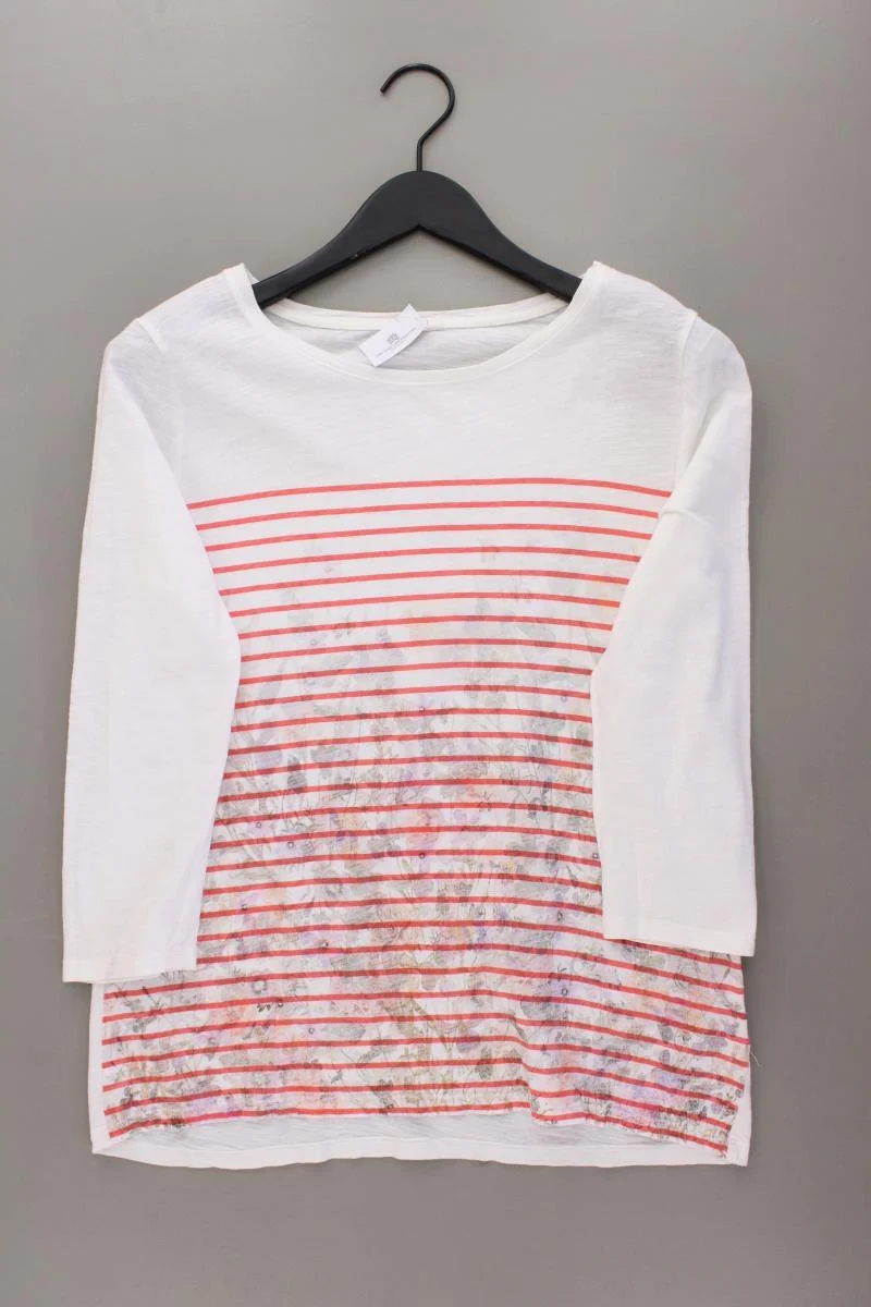 Esprit Printshirt Gr. M gestreift 3/4 Ärmel weiß aus Baumwolle
