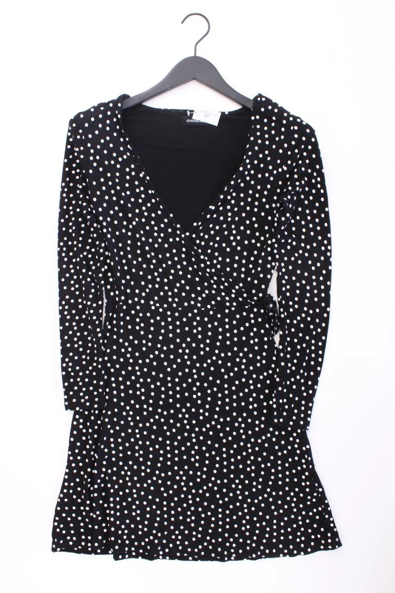 Even & Odd Jerseykleid Gr. S gepunktet Langarm schwarz aus Viskose