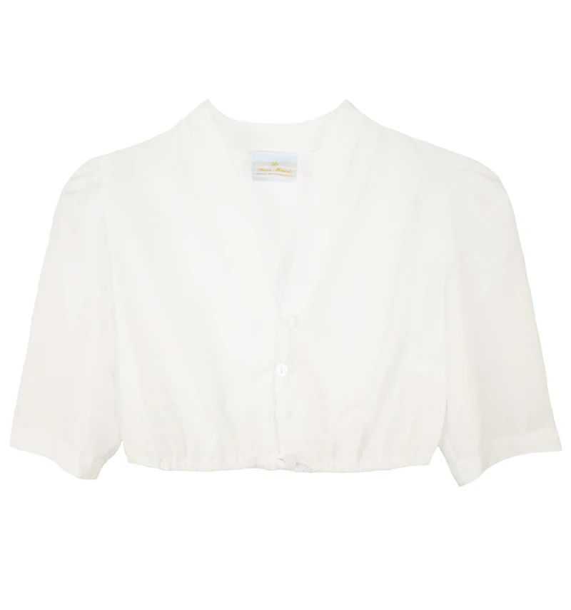 Pierre Marcel Seidige Damen Dirndlbluse Melina mit V-Ausschnitt - Creme