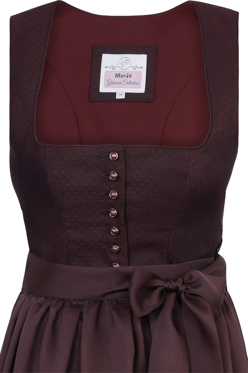 Monochromes Midi-Dirndl mit Jacquardmuster Vordernberg 70cm - traube