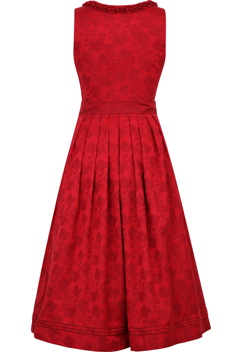 Midi-Dirndl mit floralem Muster und Froschgoscherl - chilli