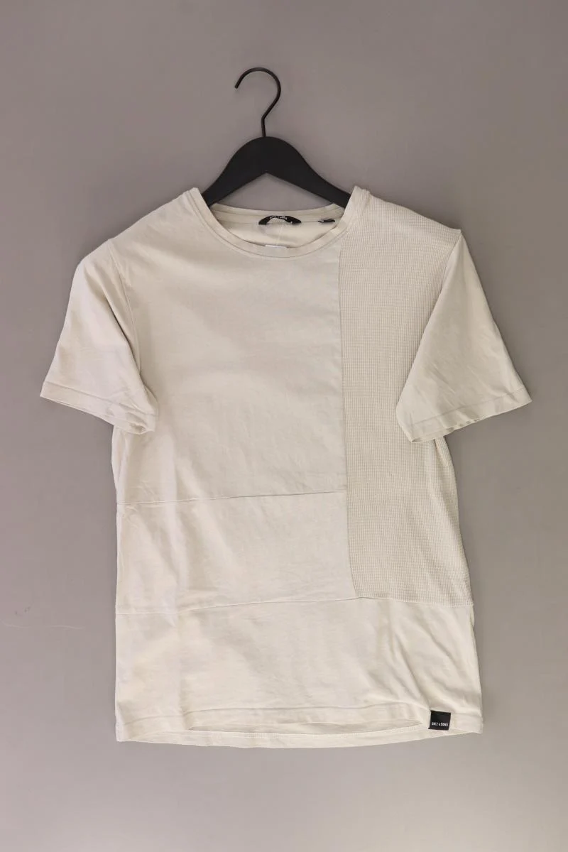 ONLY & SONS T-Shirt für Herren Gr. M Kurzarm creme aus Baumwolle