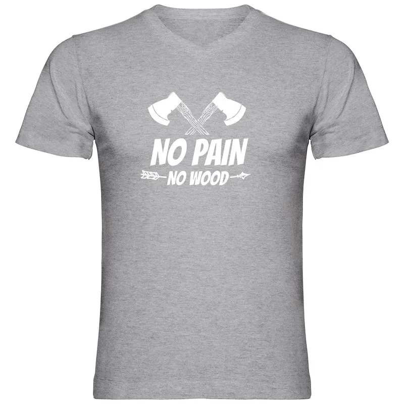 No Pain No Wood Tshirt V-Ausschnitt