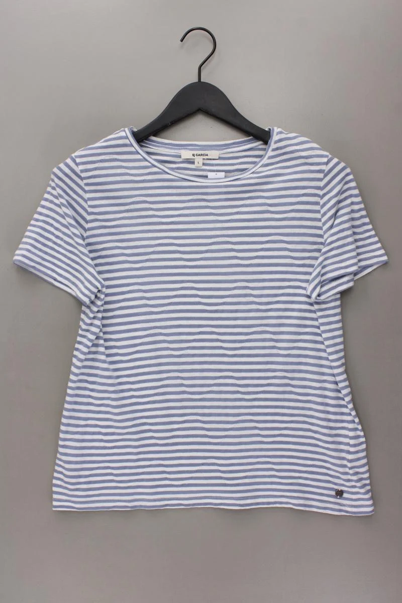 Garcia Jeans Ringelshirt Gr. L gestreift Kurzarm blau aus Baumwolle