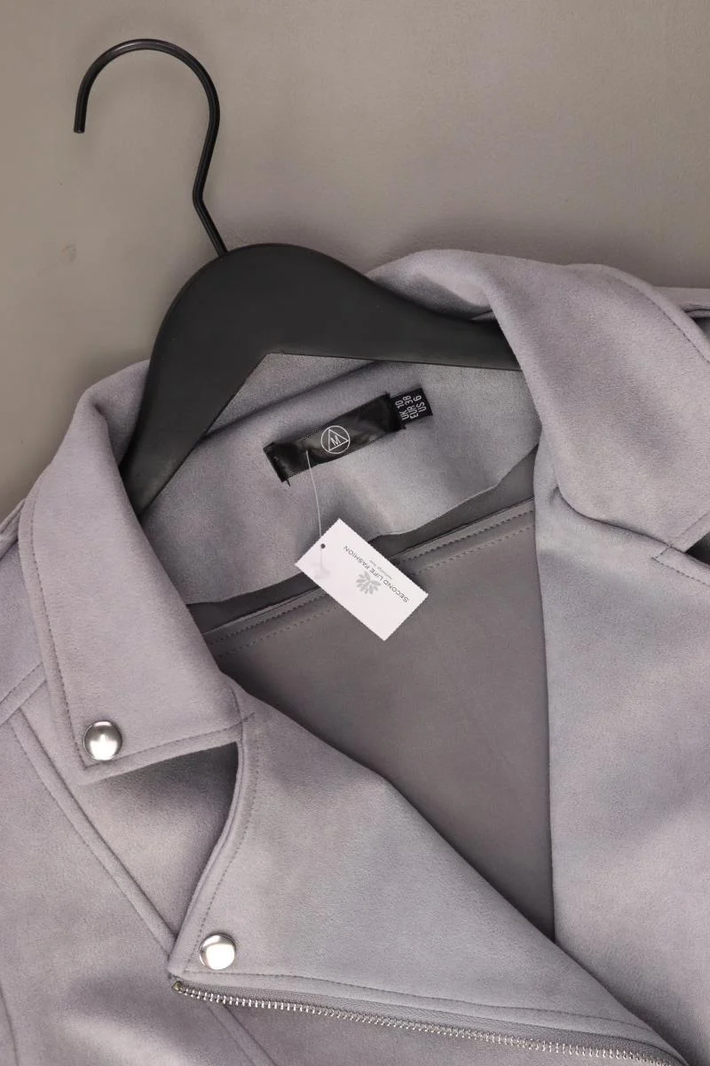 MISSGUIDED Bikerjacke Gr. 38 grau aus Polyester