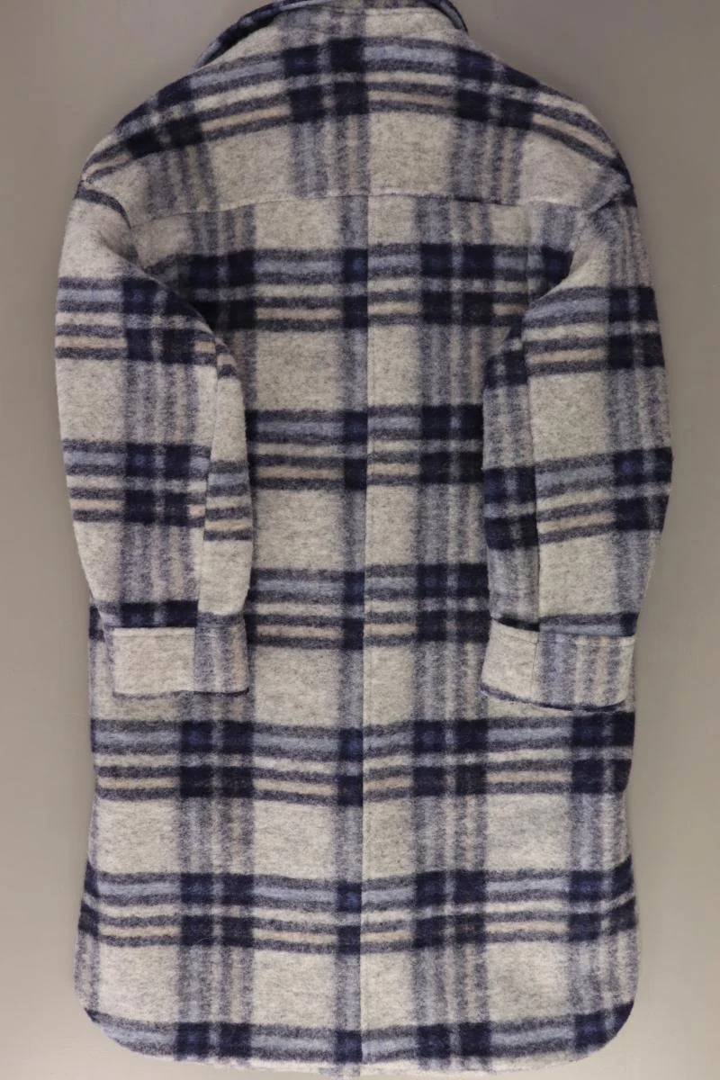 H&M Wollmantel Gr. XS kariert neuwertig blau