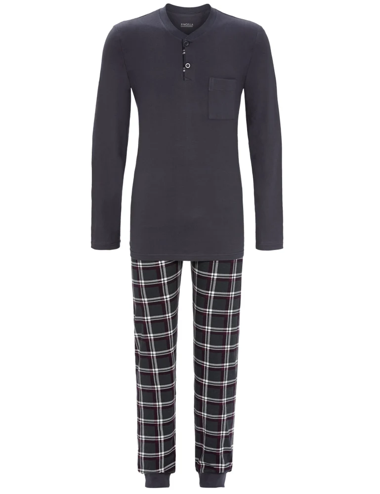 RINGELLA Herren Langarm Pyjama "Winter Colours" 2541223 | Asphalt Grau