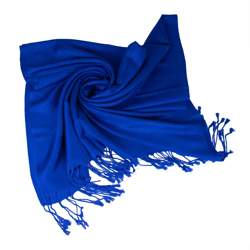 Halstuch aus Viscose - Stola Schal 185 x 70 cm | Royalblau