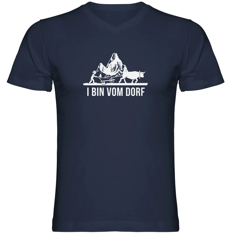 I bin vom Dorf Herren Tshirt V-Ausschnitt