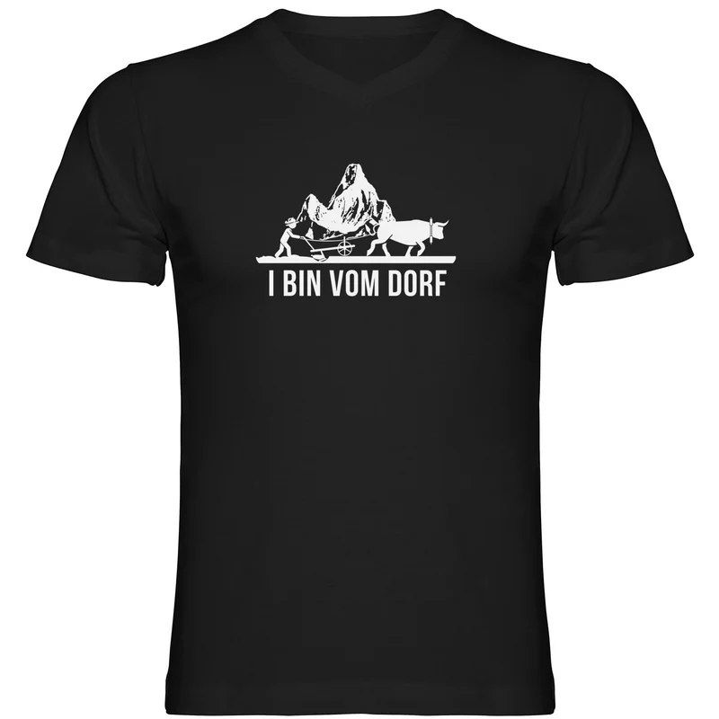 I bin vom Dorf Herren Tshirt V-Ausschnitt