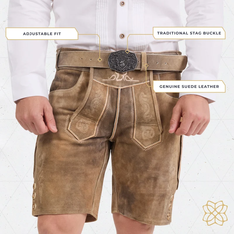 Lederhosen Belt Mushroom Brown