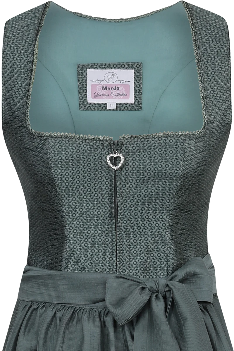 Monochromes Midi-Dirndl mit Plissee-Schürze Haunersdorf - thymian