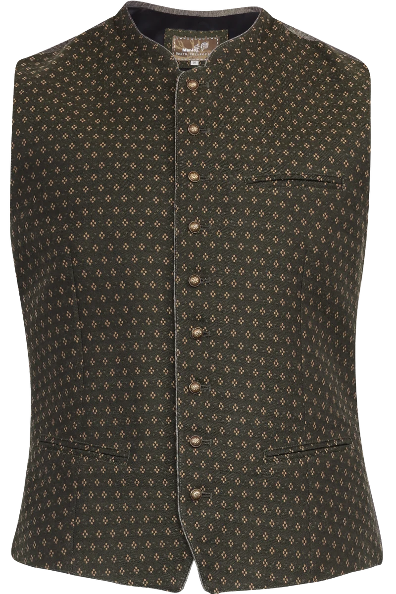 Herren Trachtenweste mit Jacquardmuster - tanne