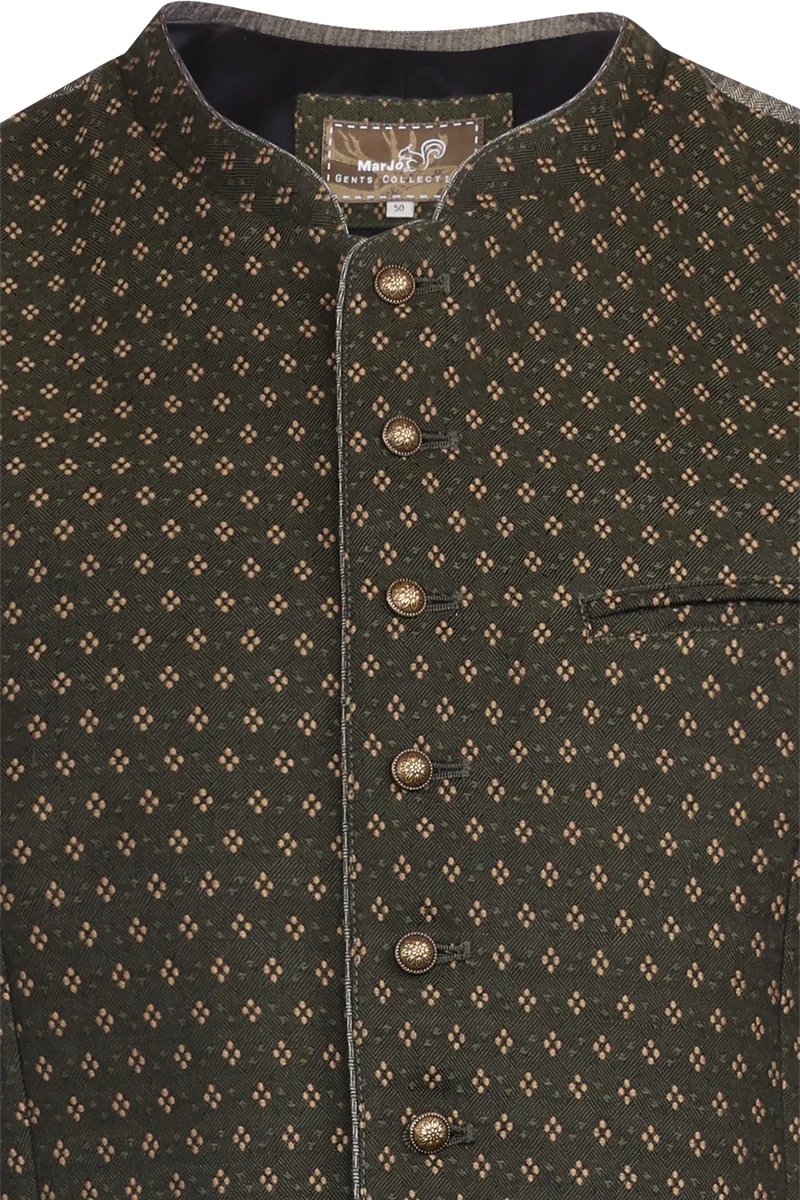 Herren Trachtenweste mit Jacquardmuster - tanne