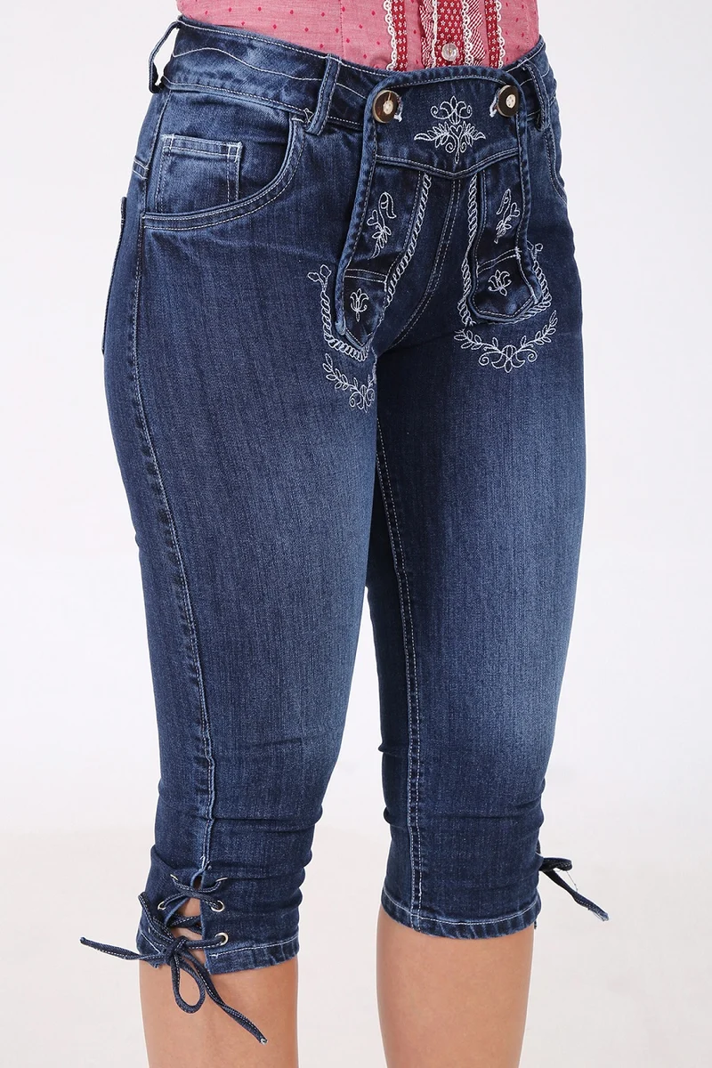 Damen Textilhose - BLUE MOUNTAIN - Krüger Madl - Jeans - Kniebund - 032351-000-0082