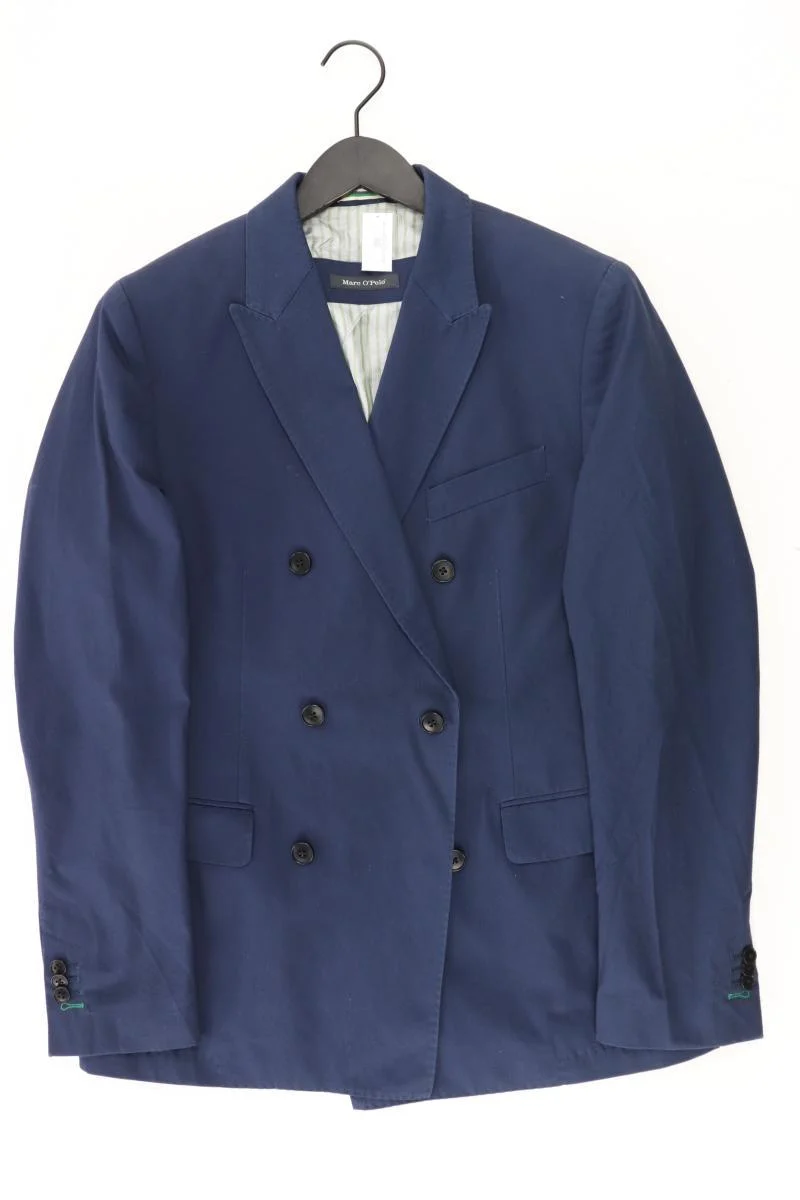 Marc O'Polo Lange Jacke für Herren Gr. 50 blau aus Baumwolle