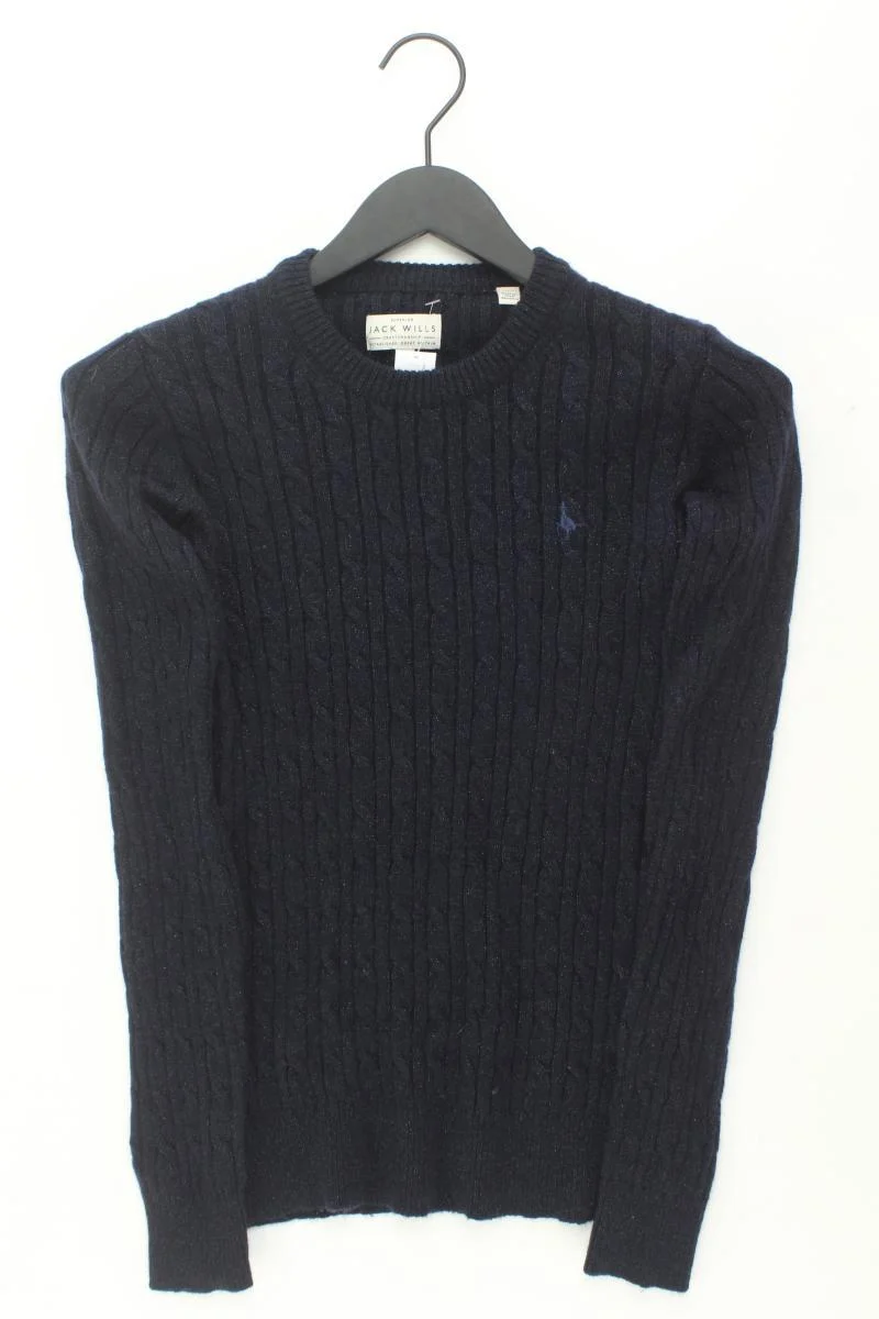 Jack Wills Zopfpullover Gr. US 4 (XS) blau aus Wolle