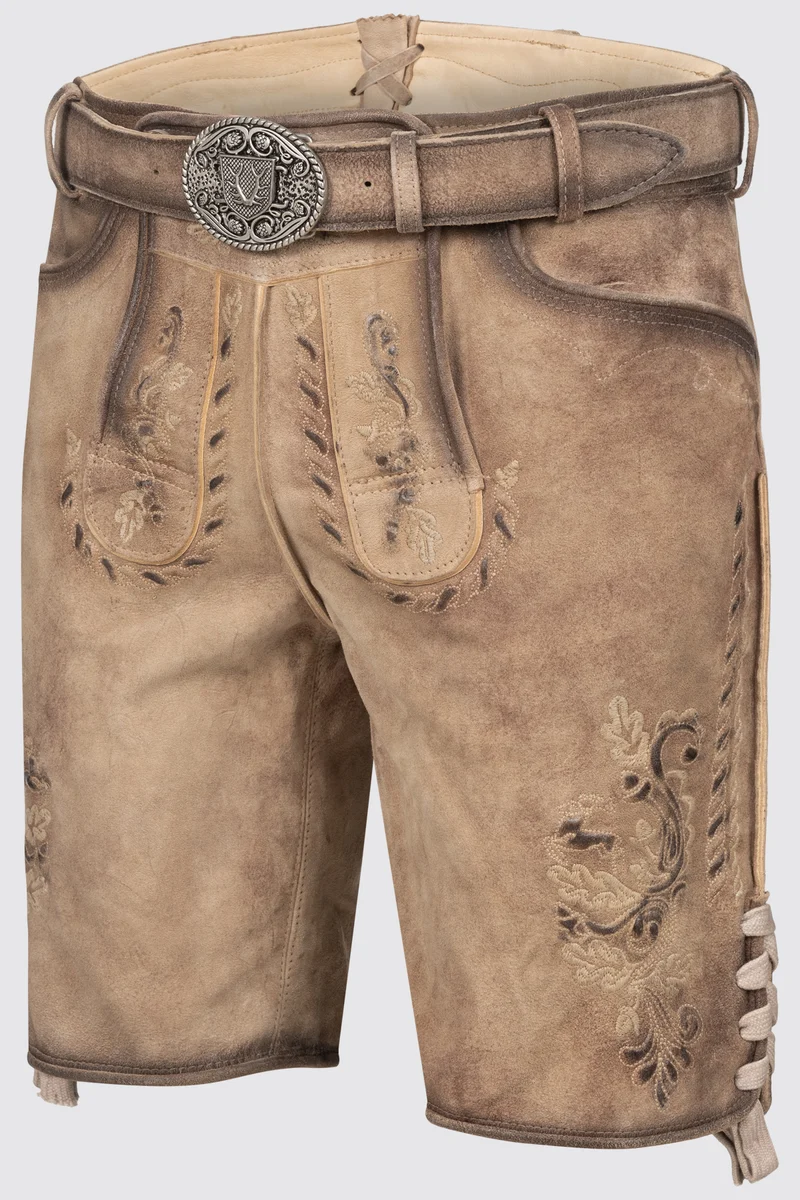 Herren Lederhose MARINO % mit Gürtel - Krüger Buam - 969167-000-0071