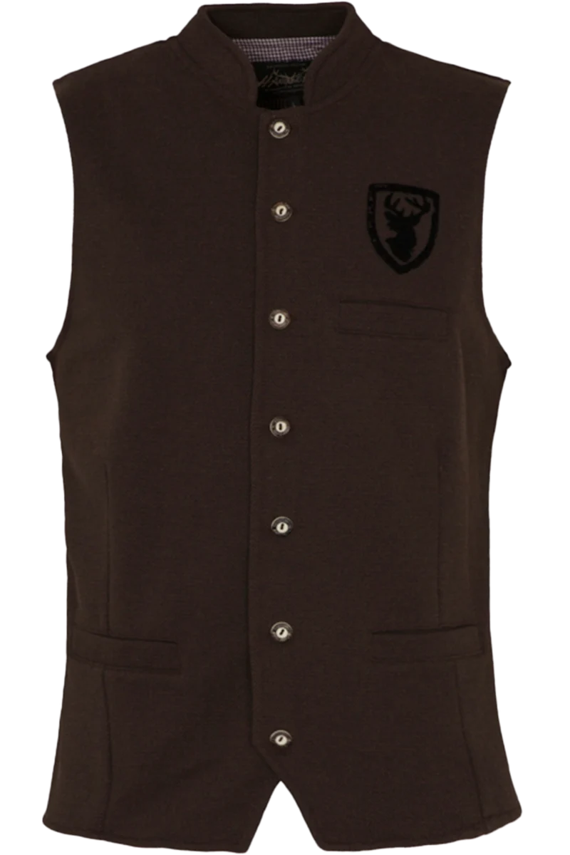 Herren Trachtenweste Sweatmaterial - braun
