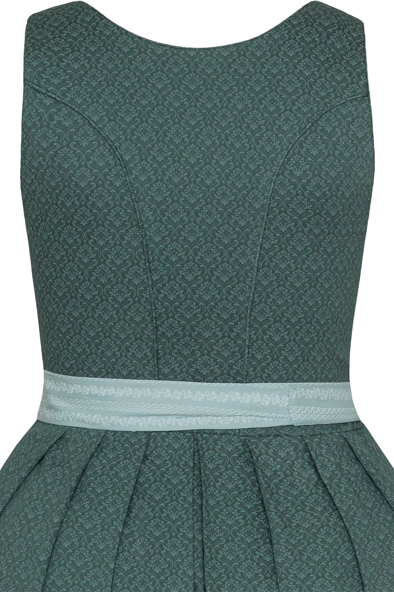 Dirndl lang aus Baumwolle mit eckigem Ausschnitt - salbei mint