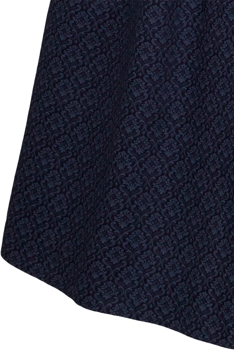 Dirndl lang aus Baumwolle mit eckigem Ausschnitt - marine hellblau