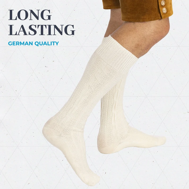 Men’s Lederhosen Socks Loferl White