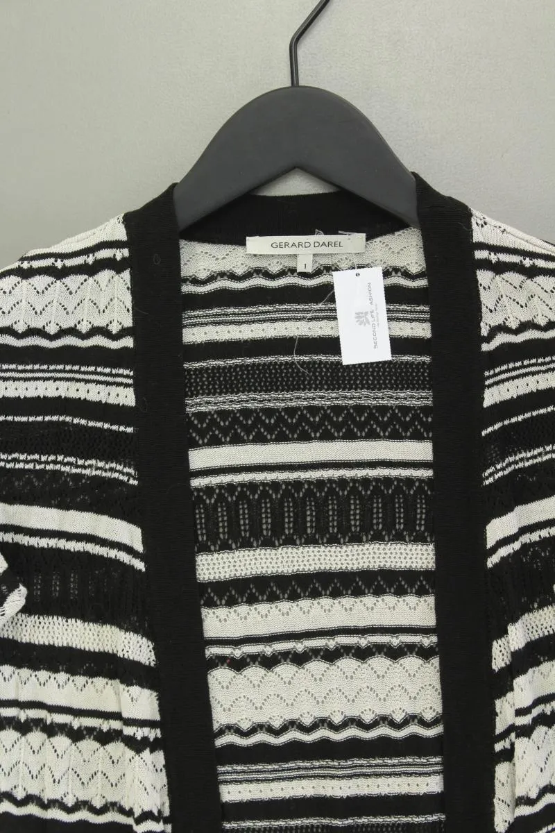 Gerard Darel Regular Cardigan Gr. 36 gestreift Kurzarm schwarz aus Viskose