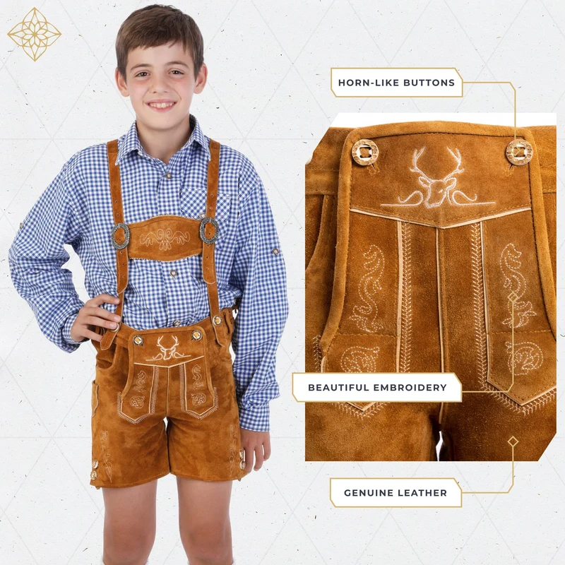 Kids Lederhosen Light Brown
