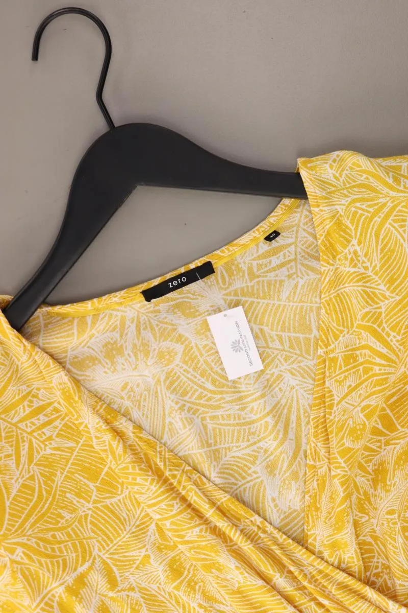 Zero Jerseykleid Gr. 40 Kurzarm gelb aus Viskose